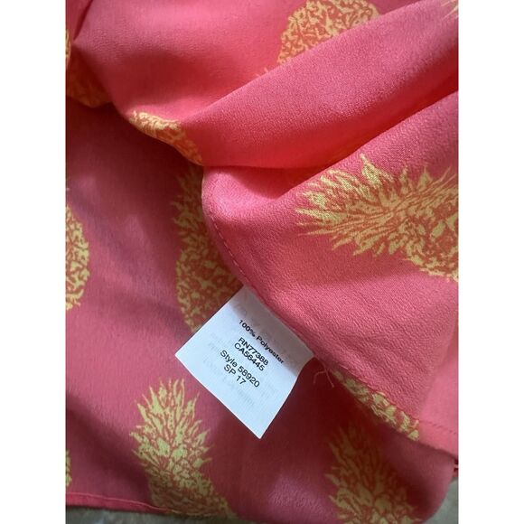 JCrew 6 Pineapple Print Hot Pink Tank Top Blouse - Picture 3 of 5